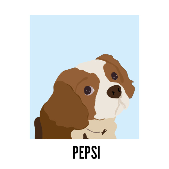 Illustrasjon av hund, Pepsi